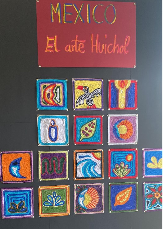 Intercambio cultural con el Colegio Madrid de Ciudad de México: Arte Huichol (Clase 14)
